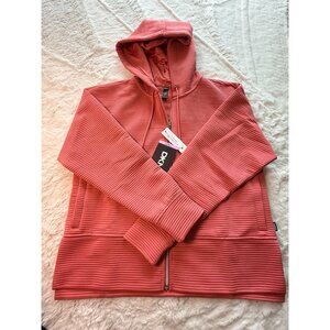 NWT DKNY zip up jacket coral S/M hooded long sleeve